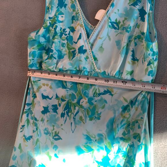 Y2K Blue Floral Babydoll Dress Fairy Tie Back Sleeveless Midi Coquette Romantic - Picture 5 of 7